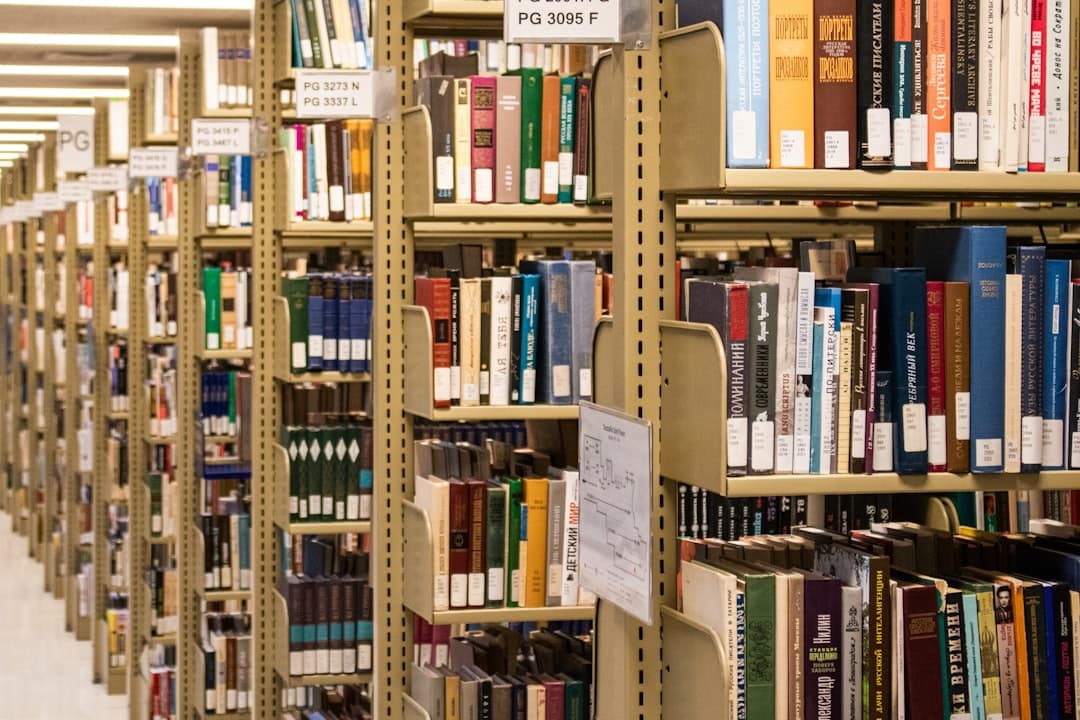 bookshelves, library